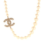 Pearl CC 100th Anniversary Necklace Light Gold