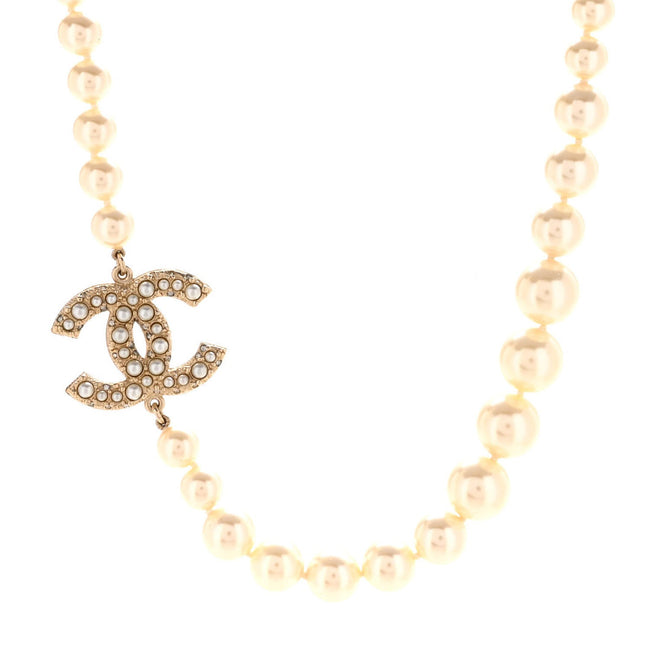 Pearl CC 100th Anniversary Necklace Light Gold Hover Image