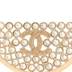 Metal Strass Crystal CC Hoop Earrings Light Gold