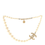 Pearl CC 100th Anniversary Necklace Light Gold