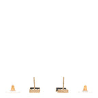 Enamel Pearl CC Flap Bag Drop Earrings Black Gold