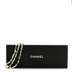 Pearl CC Multi Strand Long Necklace Silver Pearly White Grey