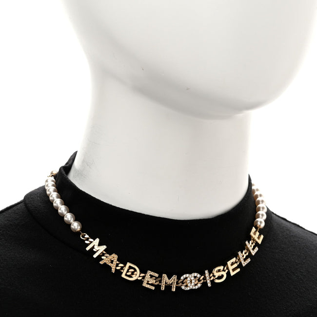 Pearl Crystal CC Mademoiselle Choker Gold Pearly White Main Image