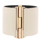 Calfskin Crystal Pearls Coronation Cuff M White