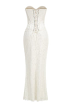 White Lace Corset Fishtail Gown