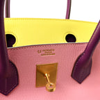 Chevre Mysore Horseshoe Birkin 30 Rose Confetti Anemone Lime