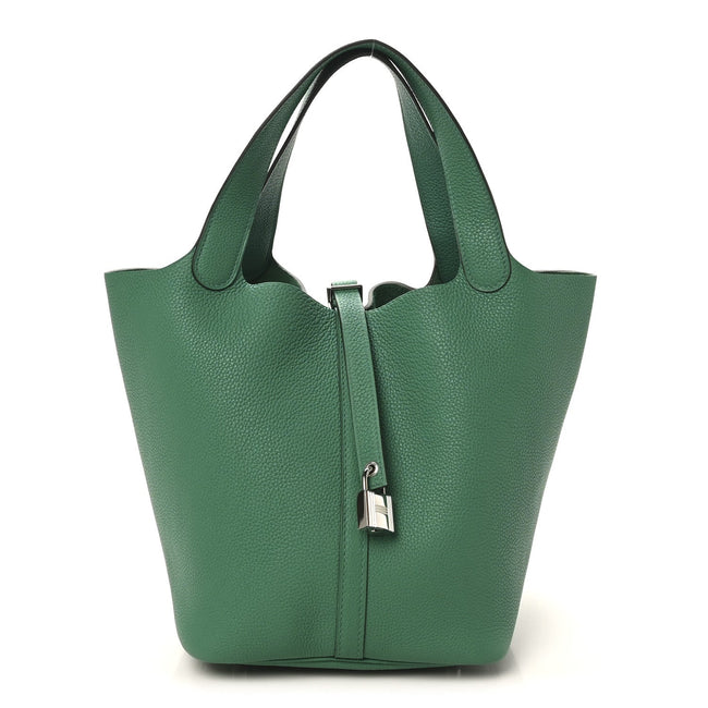 Taurillon Clemence Picotin Lock 22 MM  Vert Jade Hover Image