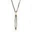 Metal Lambskin CC Lariat Necklace Black Gold