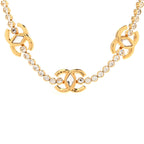 Metal Crystal CC Marquise Choker Gold