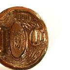 Round CC Clip On Earrings Gold