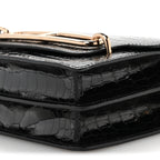 Shiny Alligator Mini Sac Roulis Black