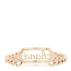 Crystal Pearl Logo Cuff Bracelet Gold