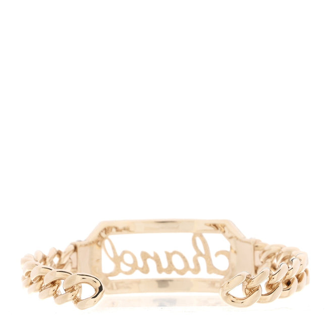 Crystal Pearl Logo Cuff Bracelet Gold Main Image