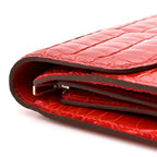 Shiny Alligator Constance Short Wallet Geranium