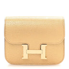 Metallic Chevre Chamkilight Constance Slim Wallet Dore