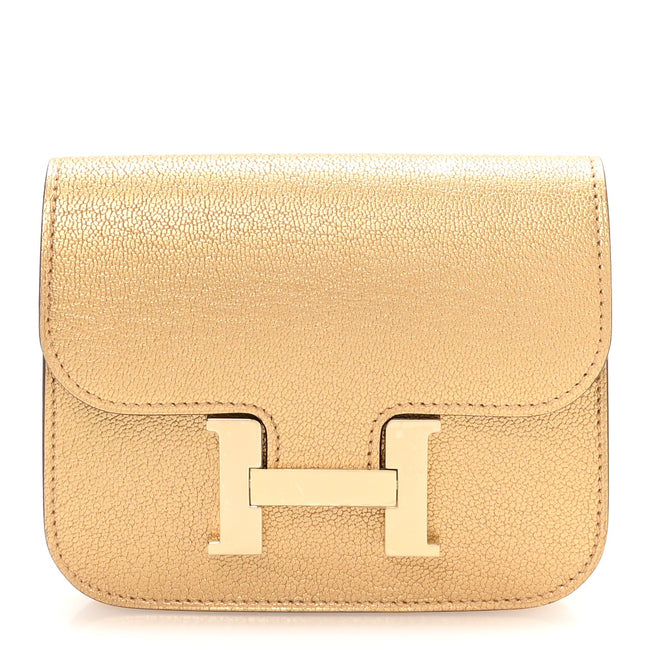 Metallic Chevre Chamkilight Constance Slim Wallet Dore Hover Image