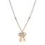 Crystal CC Bow Pendant Necklace Gold Silver