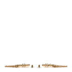 Metal Crystal Bead Chain CC Hoop Earrings Gold