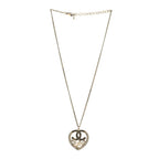 Crystal Heart CC Necklace Gold
