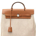 Toile Vache Calfskin Herbag 30 PM Backpack Natural