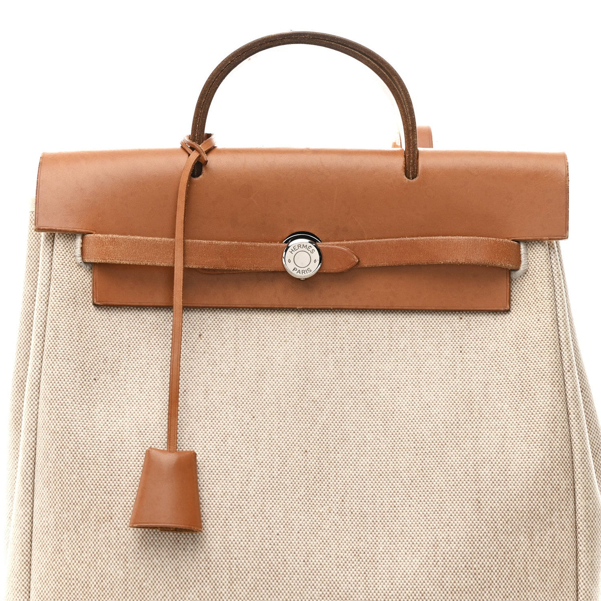 Toile Vache Calfskin Herbag 30 PM Backpack Natural