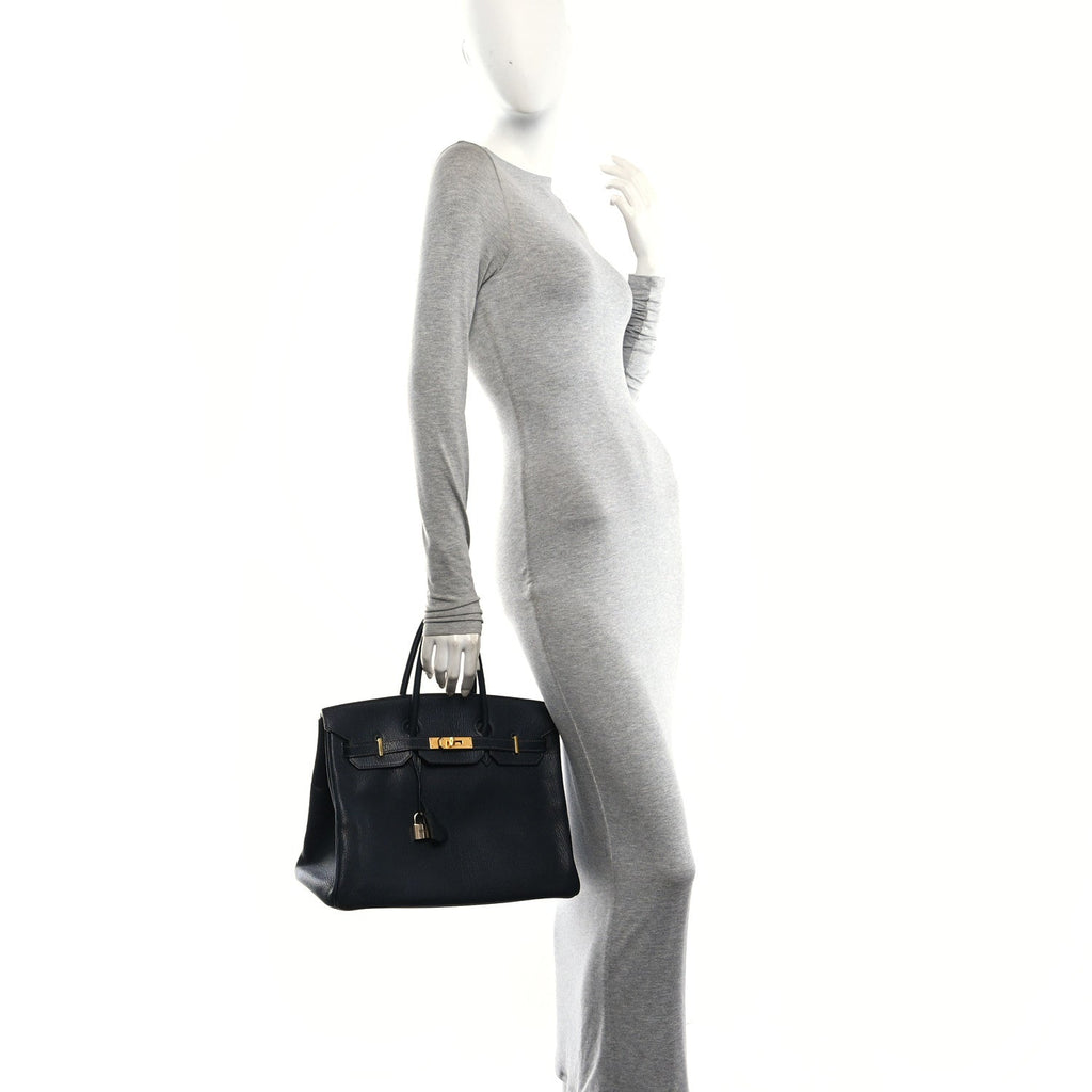 Chevre De Coromandel Birkin 35 Black