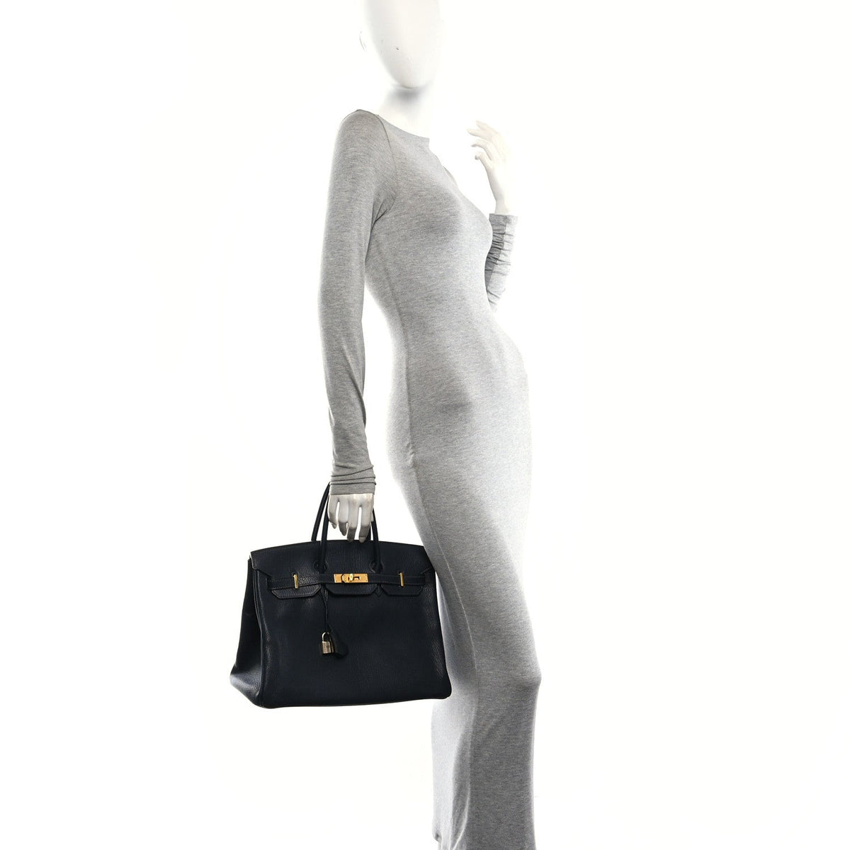 Chevre De Coromandel Birkin 35 Black