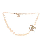 Pearl CC 100th Anniversary Necklace Light Gold