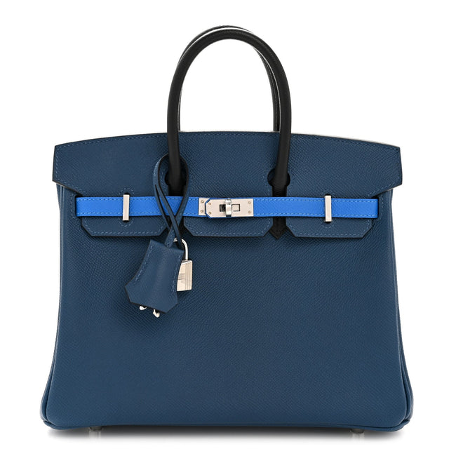 Epsom Tri-Color Birkin 25 Deep Bleu Bleu Hydra Black Hover Image