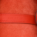 Epsom Tressage De Cuir Picotin Lock 22 MM Rouge Coeur Bleu du Nord Rouge H