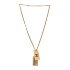 ID Dog Tag Charm Necklace Gold