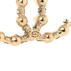 Pearl Crystal Nefertiti CC Earrings Gold