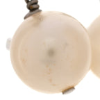 Crystal Pearl CC Drop Earrings Silver