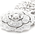 18K White Gold Diamond Bouton de Camelia Pendant Necklace
