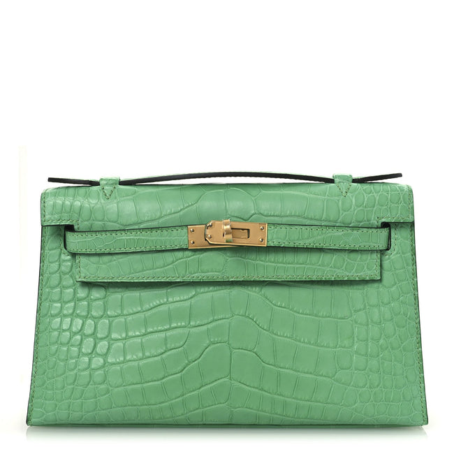 Matte Alligator Kelly Pochette Vert Comics Hover Image