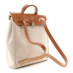 Toile Vache Calfskin Herbag 30 PM Backpack Natural