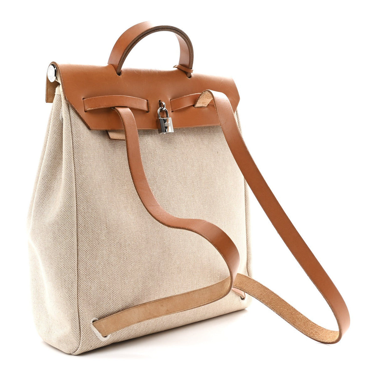 Toile Vache Calfskin Herbag 30 PM Backpack Natural