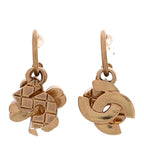 Metal Drop No 5 Clover CC Earrings Gold