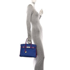 Togo Horseshoe Birkin 30 Blue Electrique Anemone