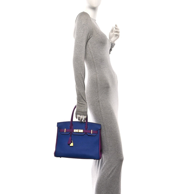 Togo Horseshoe Birkin 30 Blue Electrique Anemone Main Image