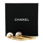 Pearl CC Tags Drop Earrings Gold