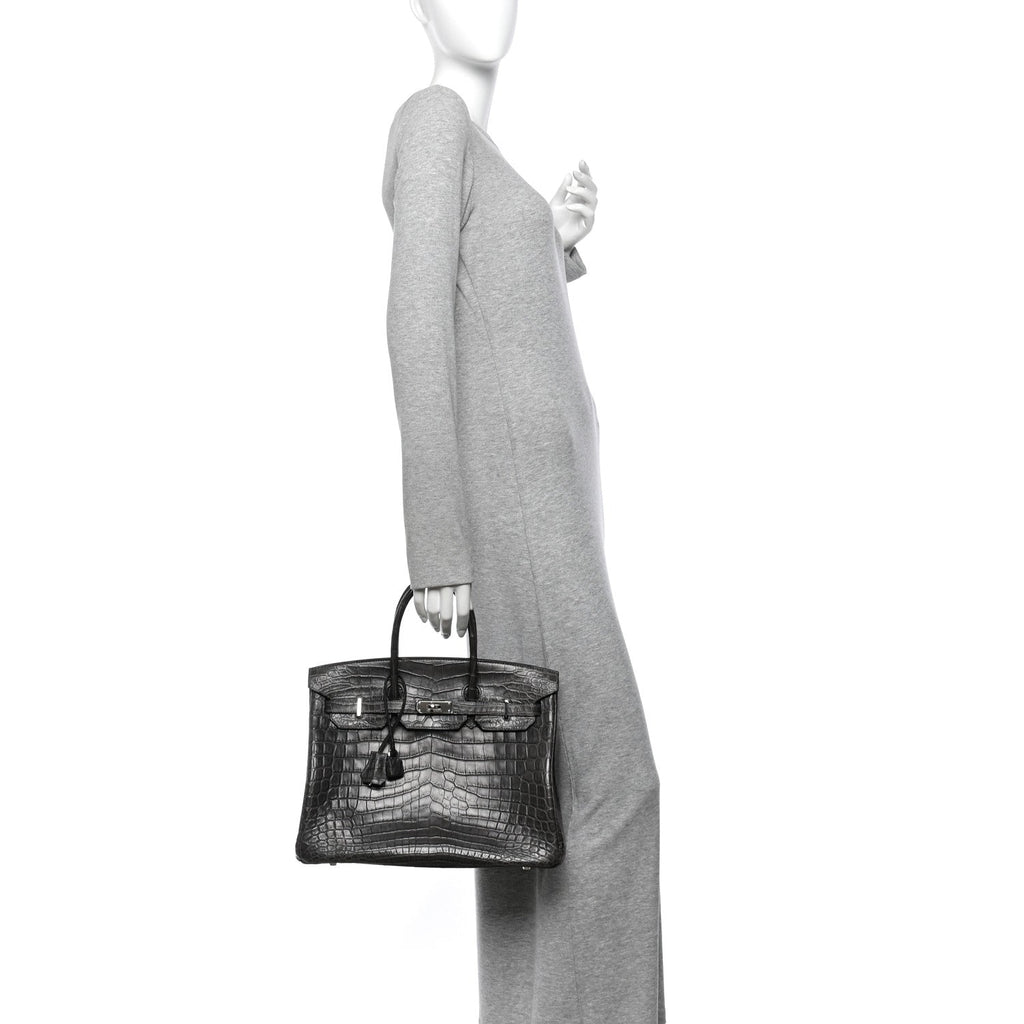 Matte Niloticus Crocodile Birkin 35 Graphite