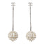 Crystal CC Ball Drop Earrings Silver