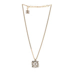 Crystal Baguette CC Necklace Gold