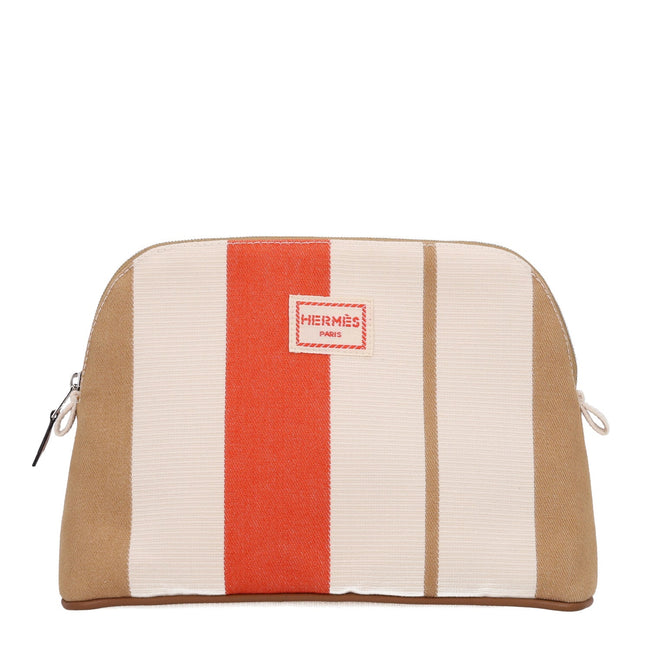 Cotton Stripe Bolide Rayures Rocabar Medium Travel Cosmetic Pouch Feu Naturel Hover Image