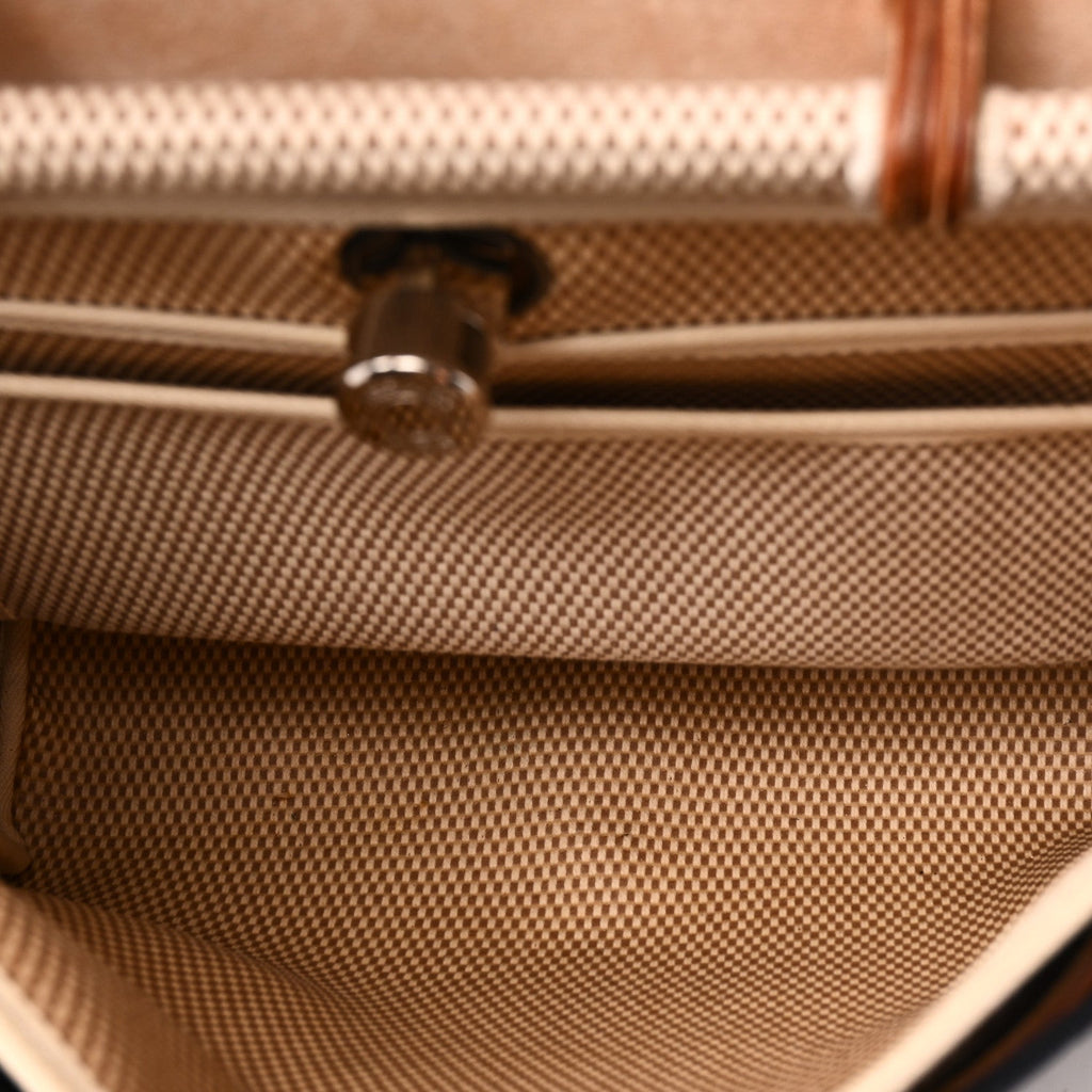 Toile Vache Calfskin Herbag 30 PM Black Natural