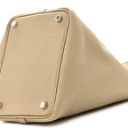 Taurillon Clemence Picotin Lock 18 PM Beige Marfa