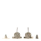 Crystal CC Drop Earrings Silver