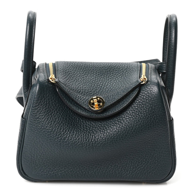 Taurillon Clemence Mini Lindy 20 Vert Cypress Hover Image