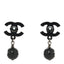 Enamel Bead CC Coco Drop Earrings Black